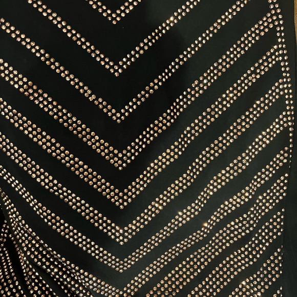 Carmen Marc Valvo Black and Rose Gold Studded Bodycon Dress - XL - Picture 7 of 7